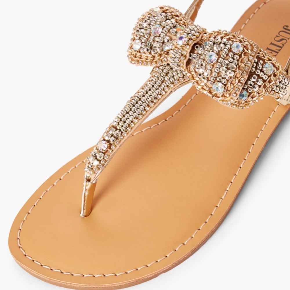 Sz 5.5 Terena Gold Flat Sandals NIB-0370 - Picture 4 of 6